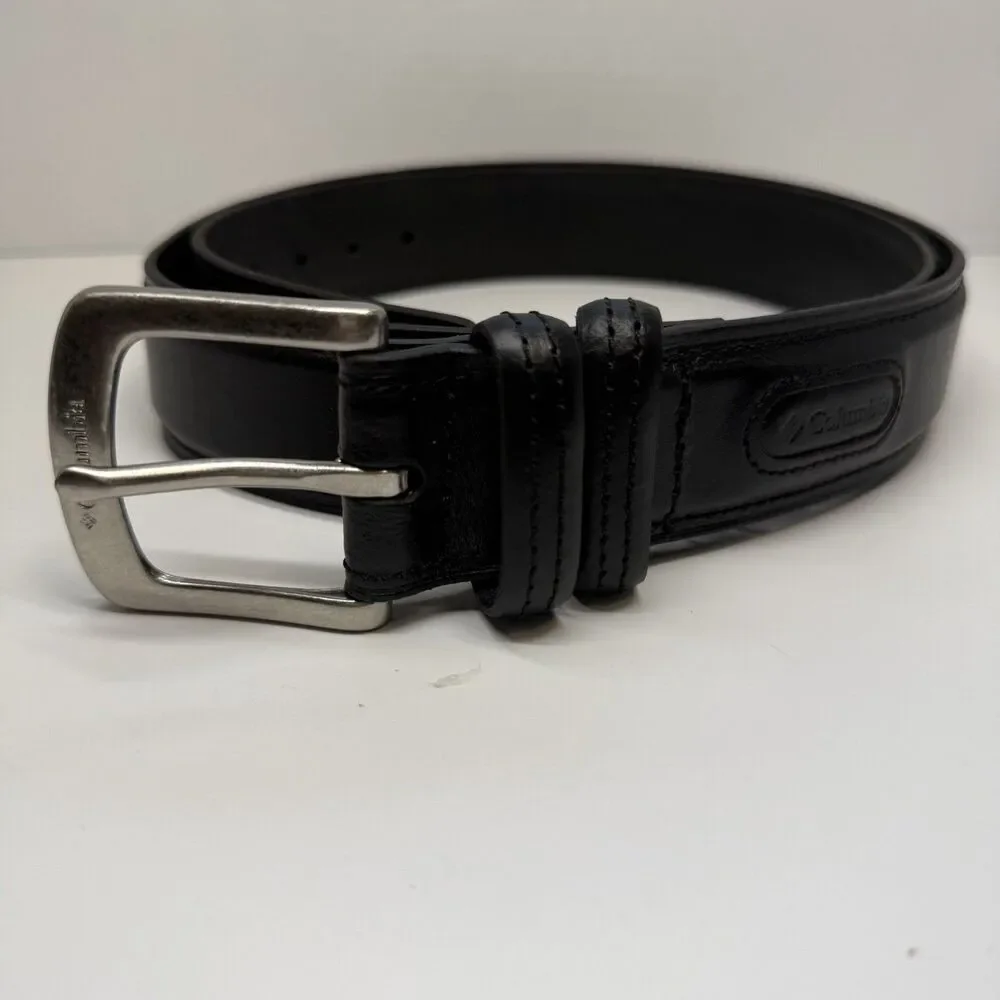 Columbia Men’s Goose Lake Black Leather Casual Everyday Belt Sz XL 42-44